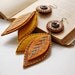 Falling Leaves Embroidered Wool Earrings