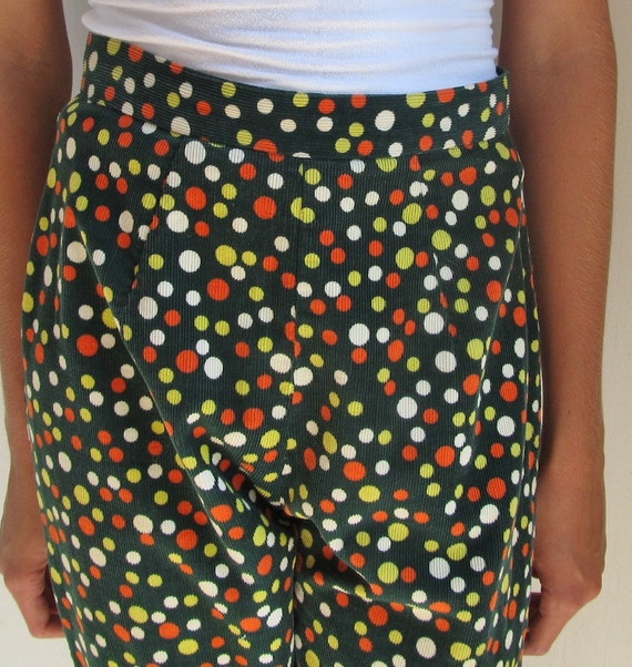 Vintage 1950s Pedal Pushers Polka Dot Capri PANTS XS 0 by Flashbax