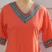 Vintage 1970s Embroidered Maxi Dress XS S 0 2 4 Caftan