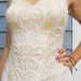 Vintage SILK Beaded Halter Long Wedding Dress XS 0 2 Formal Gown