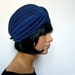 Vintage 60s Turban Hat Head Piece Midnight Blue