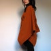 Vintage Orange Cape Poncho Coat Fleece Zipper XS/ S/ M