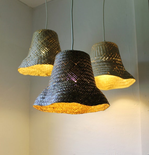 Basket Case Upcycled Wicker Hanging Pendant Lighting Basket Case Upcycled Wicker Hanging Pendant Lighting Fixture Repurposed Woven Rattan Planter Lamp