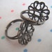 Antique Bronze Flower Base Filigree Adjustable Metal Rings (8)