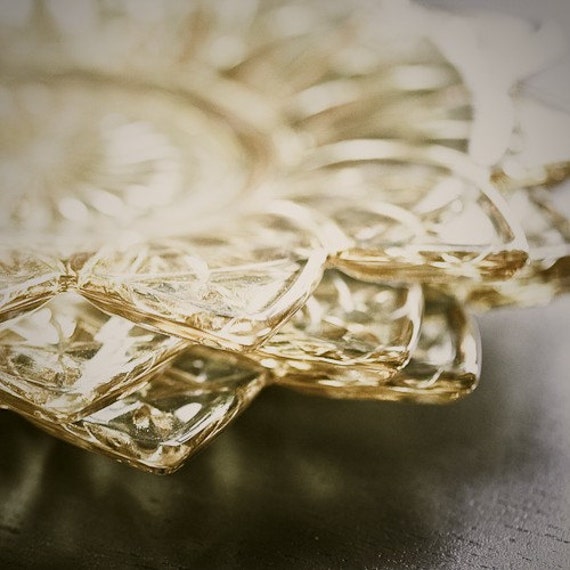 set-of-six-yellow-glass-dessert-plates-by-oldcoot-on-etsy
