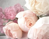 Rose Photography - Romantic Pink Roses, Nature Photography, Feminine Home Decor, Large Wall Art