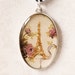 Reserved for Leslie, Paris Oval Photo Pendant - Glitter Eiffel Tower and Roses in Antiqued Silver Charm