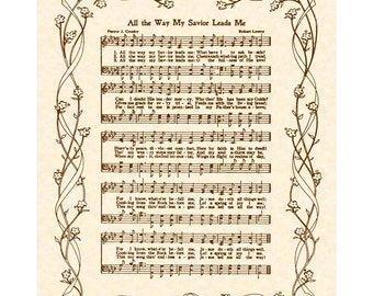 MANSION OVER The HILLTOP 8x10 Antique Hymn Art Print Natural