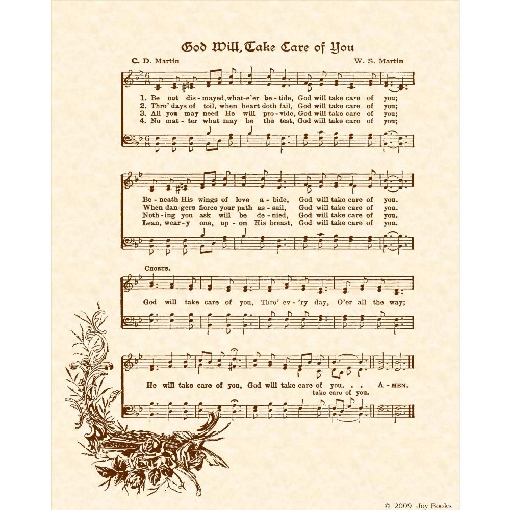 GOD WILL TAKE Care Of You 8 X 10 Antique Hymn by VintageVerses