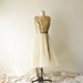 60s gold metallic chiffon cocktail dress