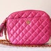 hot pink snakeskin quilted cross body bag by mary ann rosenfeld