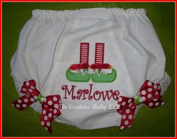 Santa's Lil Helper Diaper Cover Bloomers for by TheCoutureBaby