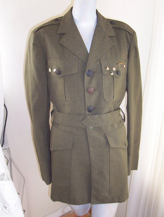 Vintage Khaki Wool Authentic Navy Jacket RESERVED FOR