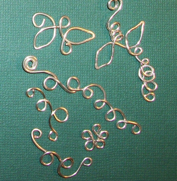 Items similar to Scrapbook charms Silver Plate Floral Wire Vine on Etsy