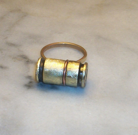 Barrel Bullet Casing Brass Poison Ring