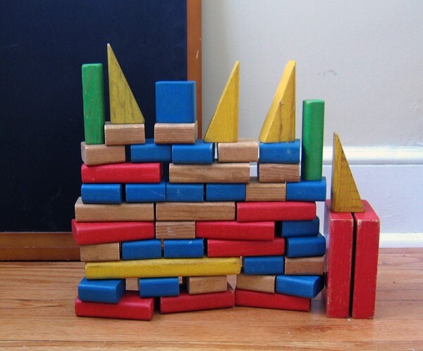 vintage playskool wooden blocks