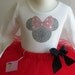 Minnie Mouse costume 2T Disney dress red tutu & Long Sleeve rhinestone top