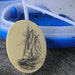 Vintage Faux Ivory Scrimshaw Pin