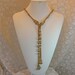 Vintage 60s Lariat Necklace Sarah Cov Goltone Links w Beads