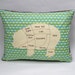 Pig Meat Chart Decorative Pillow (Ivory/ Chocolate Brown)