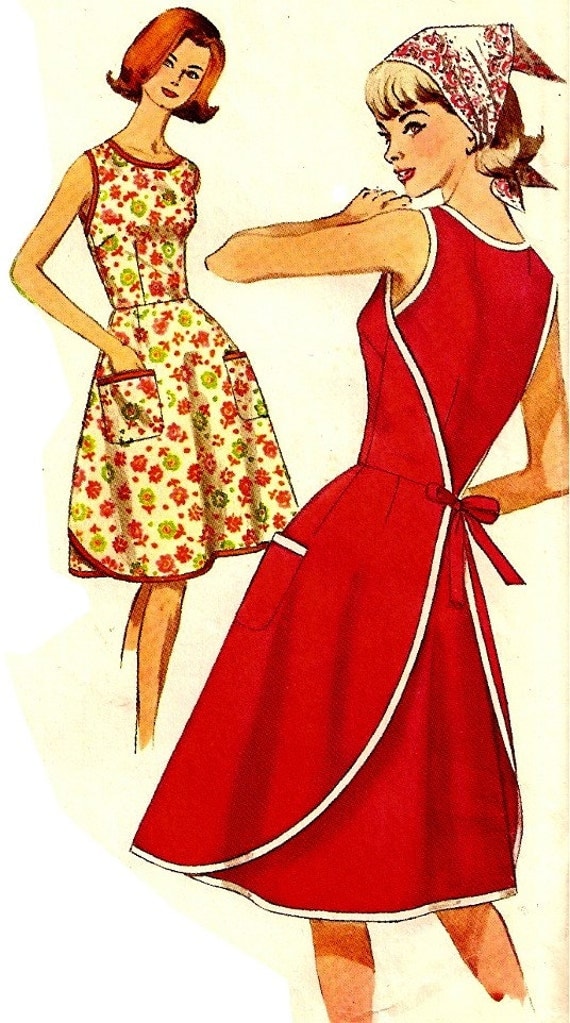 Vintage wrap apron dress sewing pattern Simplicity 5449