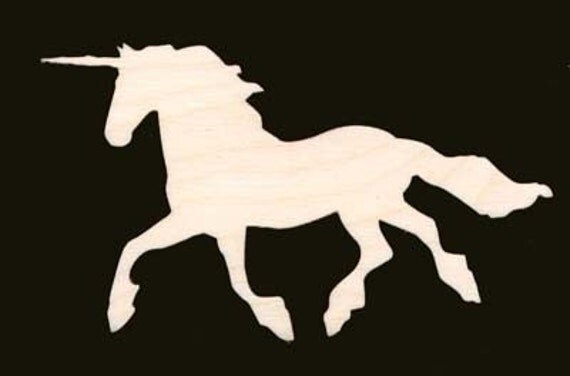 unicorn shape unfinished craft wood cutout 1191