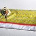 Zipper Pouch, Pencil Case, or Makeup Bag - Weekends Go By Bike in Lime with Handmade Felt Floral Zipper Pull