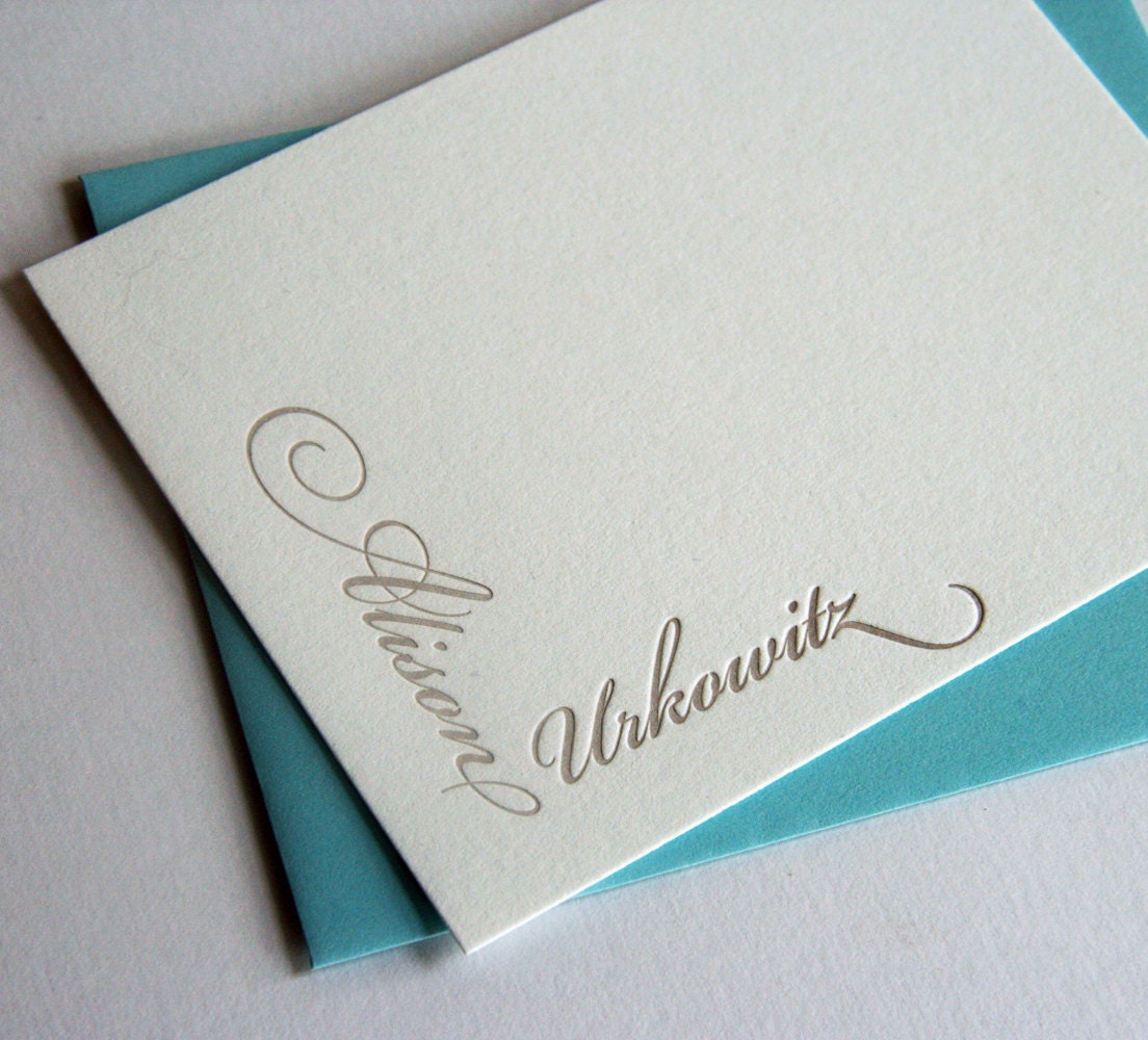 Personalized Stationery Custom Letterpress by SteelPetalPress