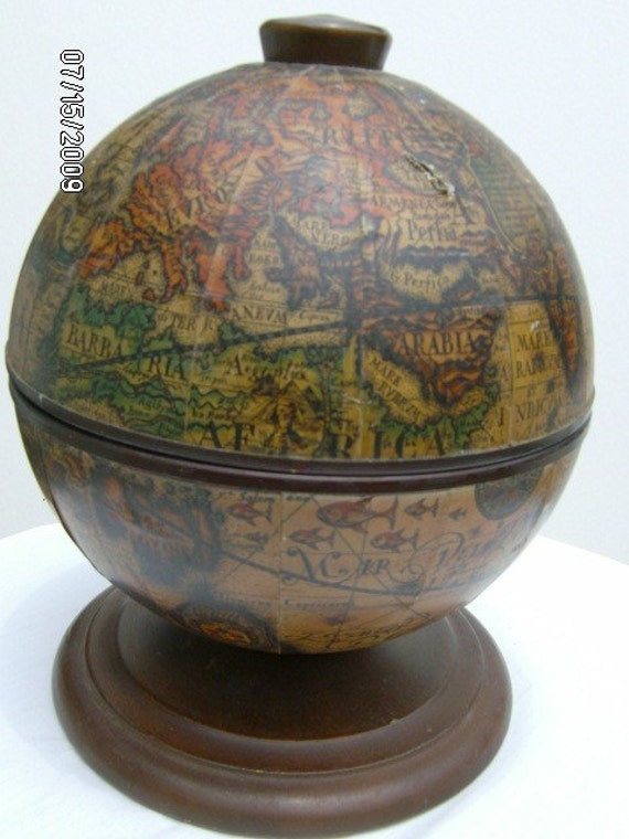 SALE TIME NOW 18 00 Old World Globe Map Ice Bucket With