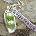 2 Peas In A Pod ...Fine Silver Handstamp Necklace...for mother with 2 kids or twins