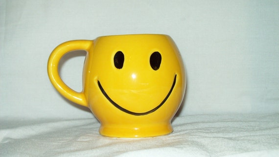 Vintage 70's Smiley Face Mugs Cups Mcoy USA by Domus