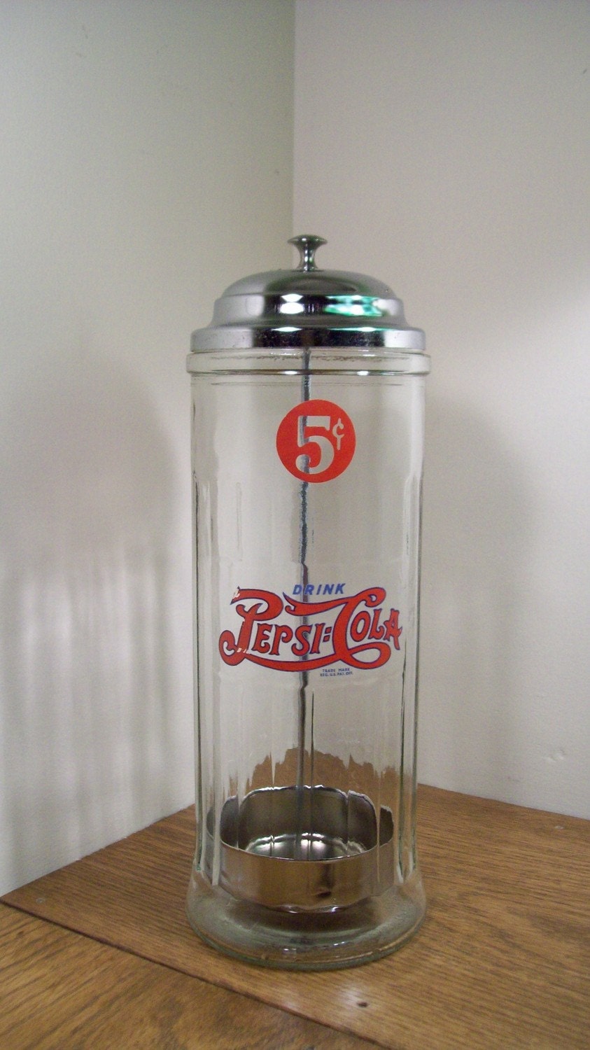 Pepsi Cola Straw Dispenser by Domus Modern on Etsy