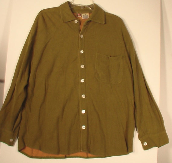 mens olive green grunge sweater cardigan Nirvana Kurt Cobain M