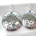 NEW - Chloe Earrings, Antiqued Brass Round Embossed Earrings with Sterling Silver