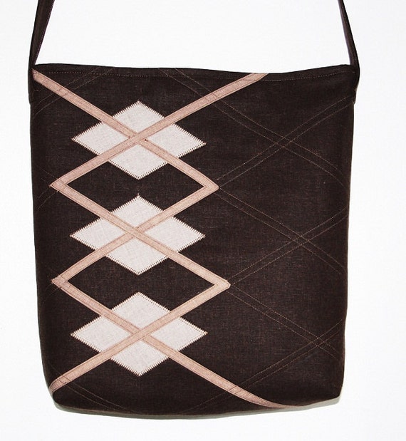 Brown - Handcrafted Quilted Handbag 30