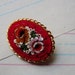reserved for roksana, vintage brooch, scarlet micro mosaic florals