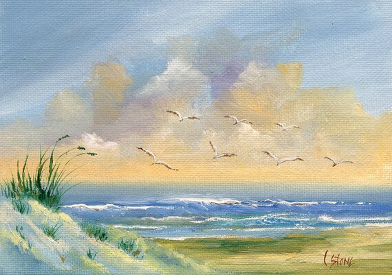 Original Art Seascape Painting on Artist by ValentineStudiosArt