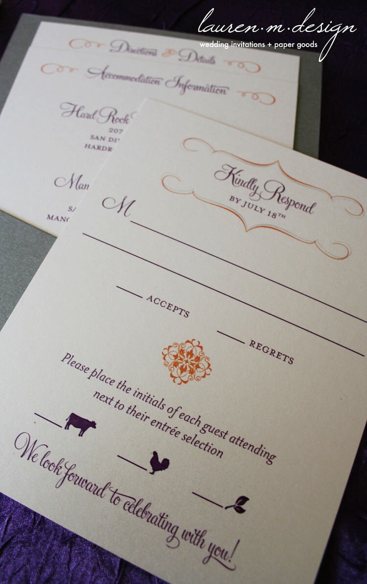 Modern Damask Panel Pocket Invitation Suite by laurenmdesign