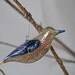 vintage patinaed blue bird ornament