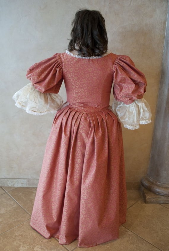 17th Century 3 Musketeer Era Cavalier Dress Gown 1700s ball