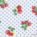 Japanese, Lecien, OLD NEW 30'S, Strawberries and Cherries with Blue Polka Dots, 30488-70, 1/2 Yard
