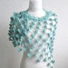 Marino crochet Shawl, Crochet Triangle Shawl, Crochet Neck warmer, Wedding Shawl, Shamrock green,Tiffany Blue, Triangle,Ultramarine Green