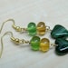Green glass heart Earrings Heart on a string treasury item