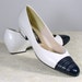 Selby Spectator Shoes / Vintage / Flats / White and Navy Blue / Size 8