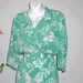 Seafoam Green1980s Dress Floral Small / Secretary