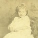 Antique 1880 Little Victorian Girl Boston MA CDV Studio Portrait Photo Ringlet Curls White Dress Falling Stockings Boots Photograph