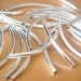 50 Shiny Silver Plated Curved Tube Beads 3x50mm H39-50