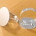 10 Shiny Silver Plated Adjustable Ring Blank Glue On Pad 20mm....M17