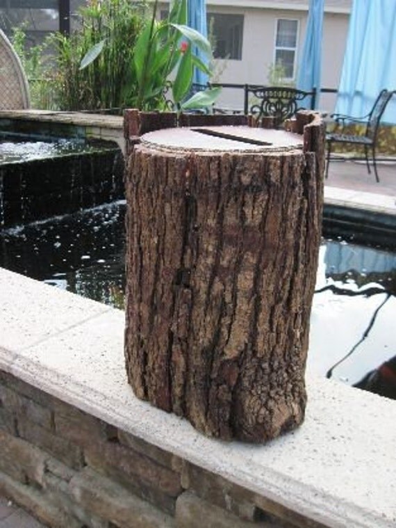 Large Tree Stump Wedding Card Envelope Box Card holder