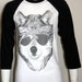 The Biker WOLF 3/4 sleeve T-Shirt American Apparel Unisex XS (Ladies Small)